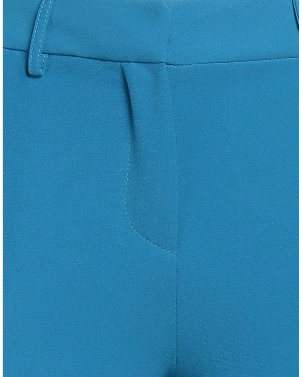 SIMONA CORSELLINI Blue Azure Pants Polyester, Elastane