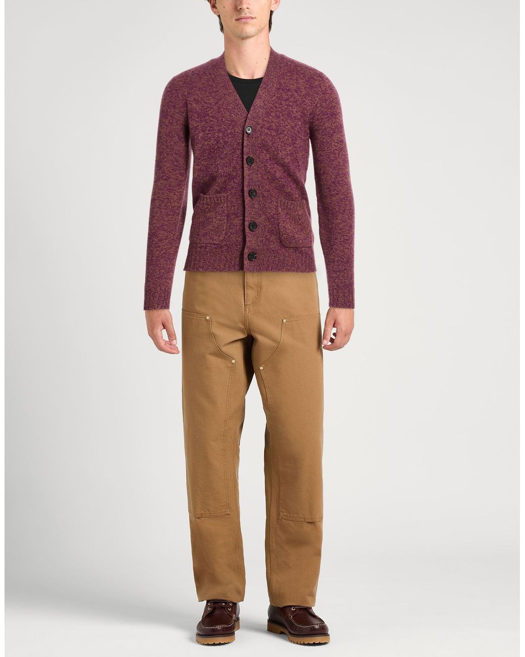 Drumohr Purple Cardigan Lambswool for men