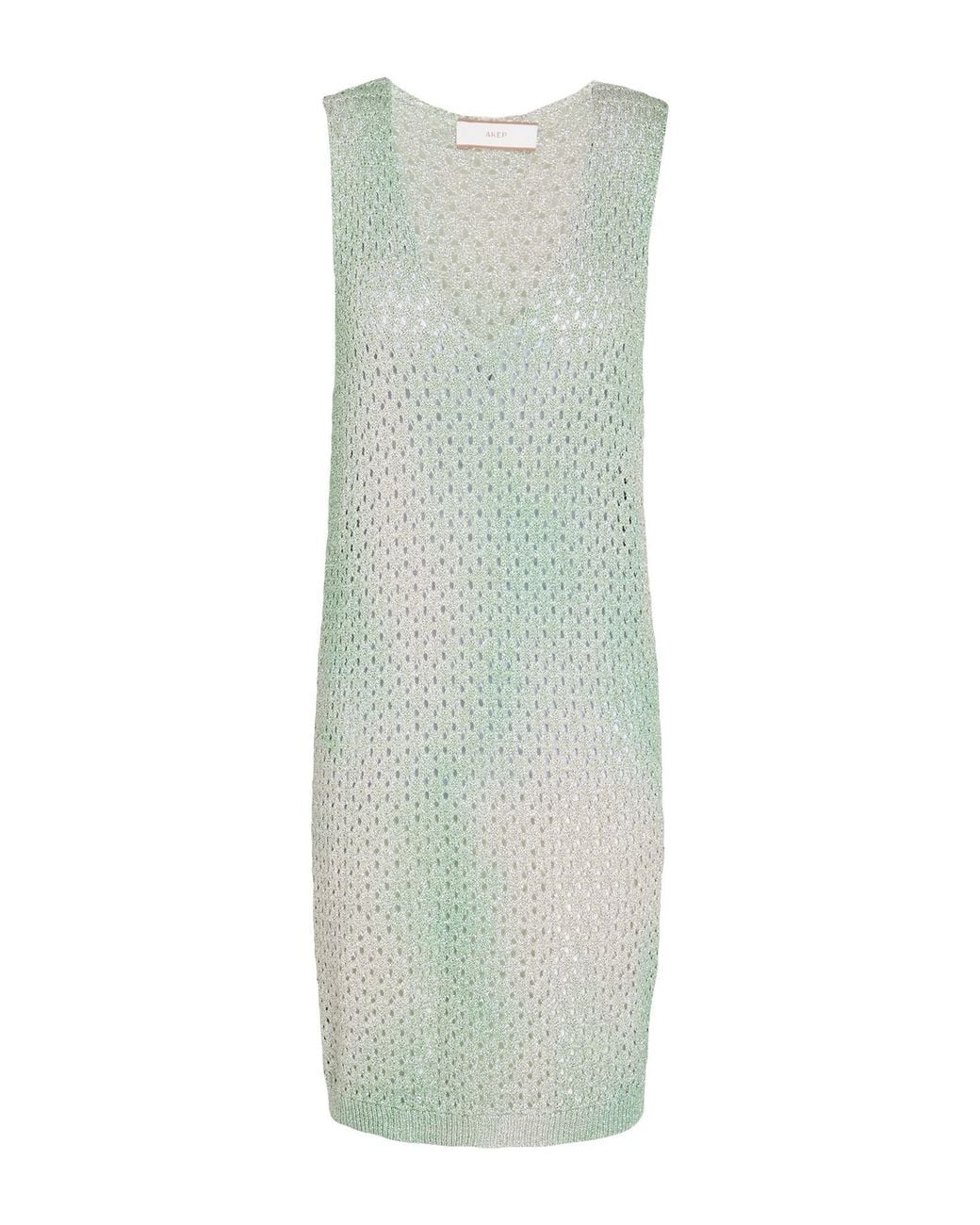 Akep Green Light Mini Dress Viscose, Polyester