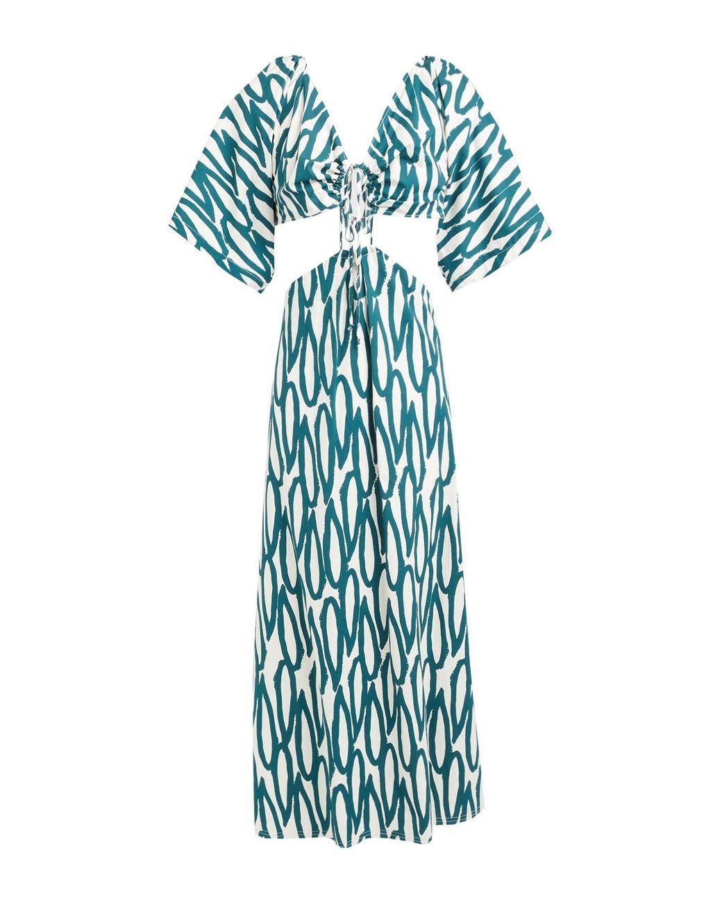 Liviana Conti Blue Dark Midi Dress Cotton, Polyamide, Elastane