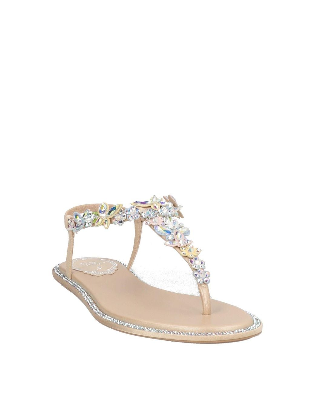 Rene Caovilla Natural Thong Sandal Textile Fibers
