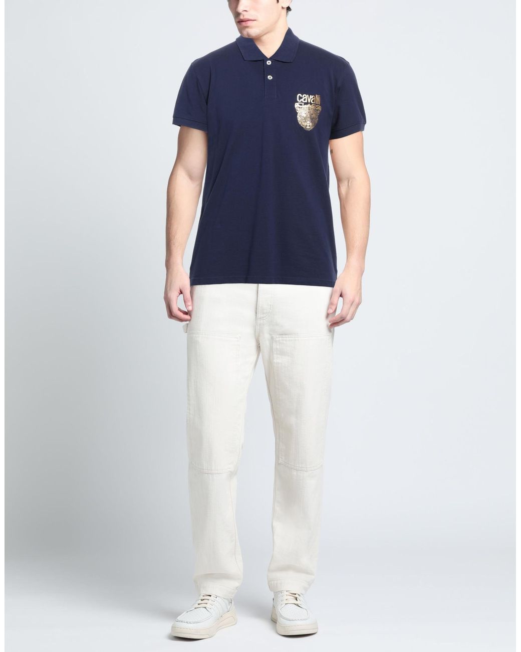 Roberto Cavalli Blue Polo Shirt for men