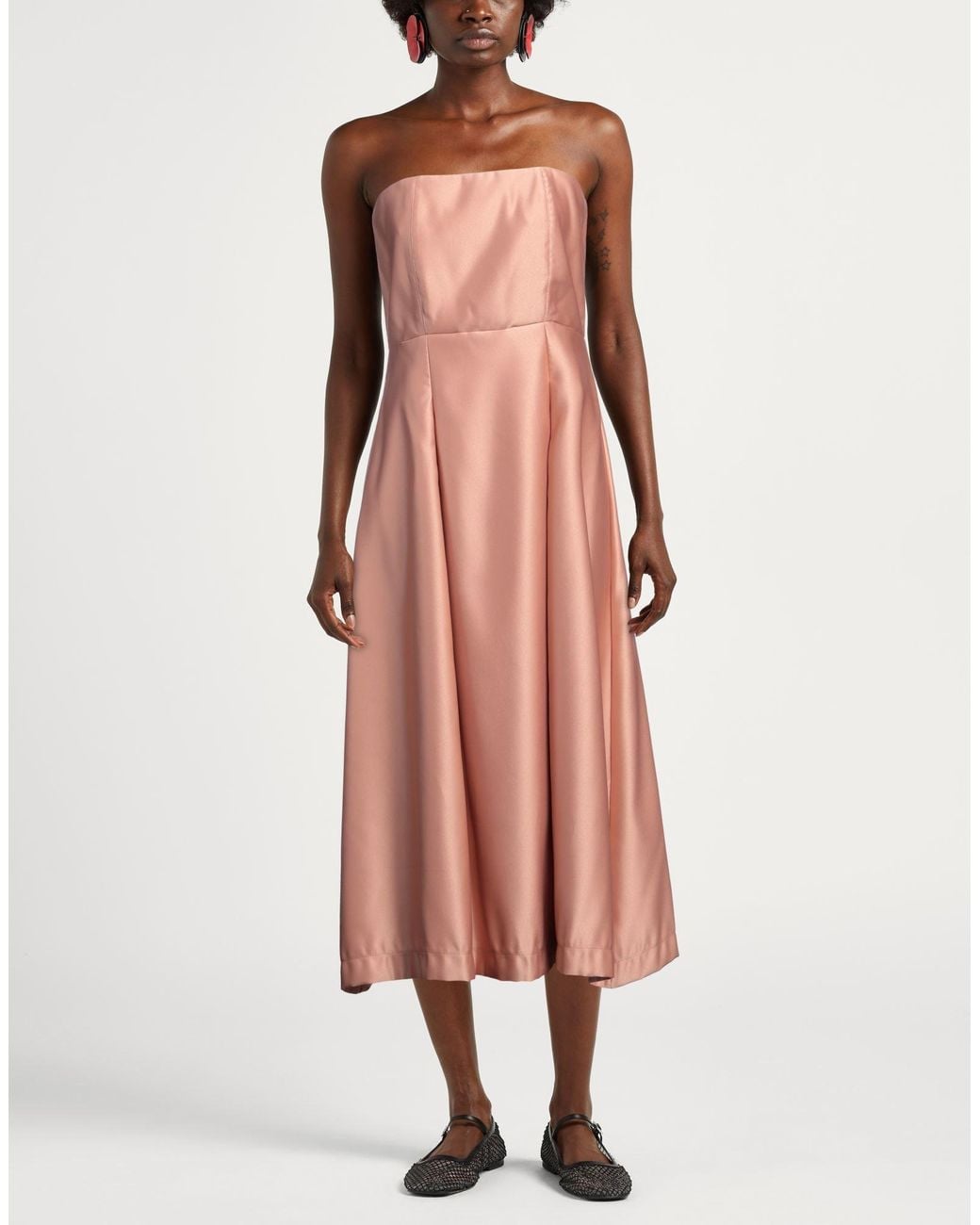 Siste's Pink Antique Rose Midi Dress Polyester