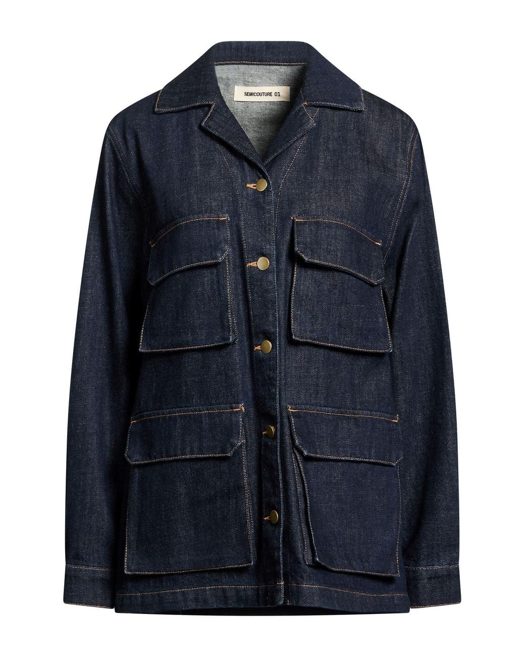 Semicouture Blue Denim Outerwear Cotton