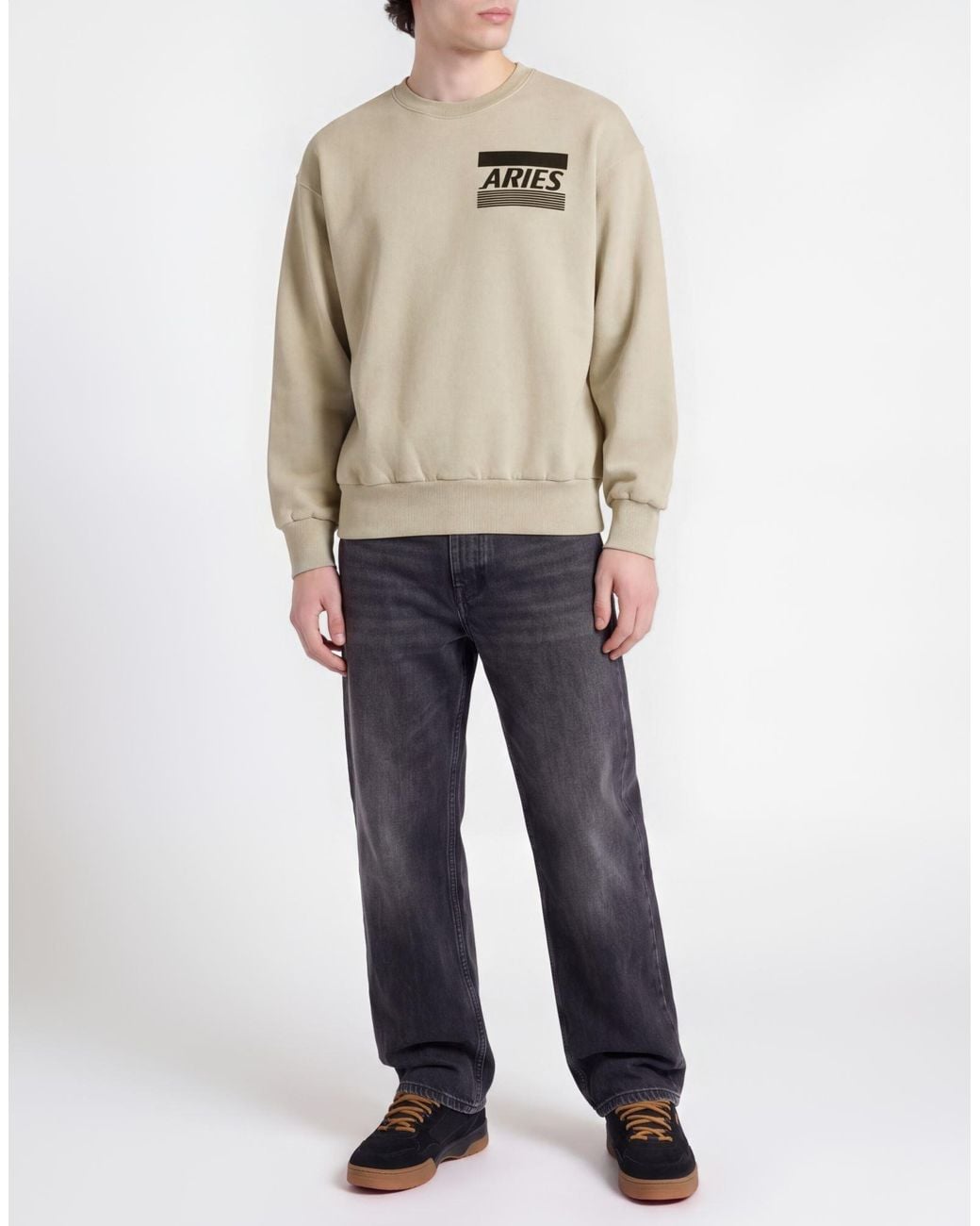 Aries White Sweatshirt Cotton for men