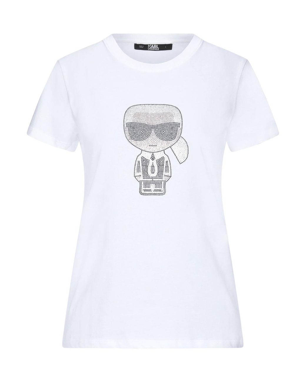 Karl Lagerfeld Cotton T-shirt in White - Lyst