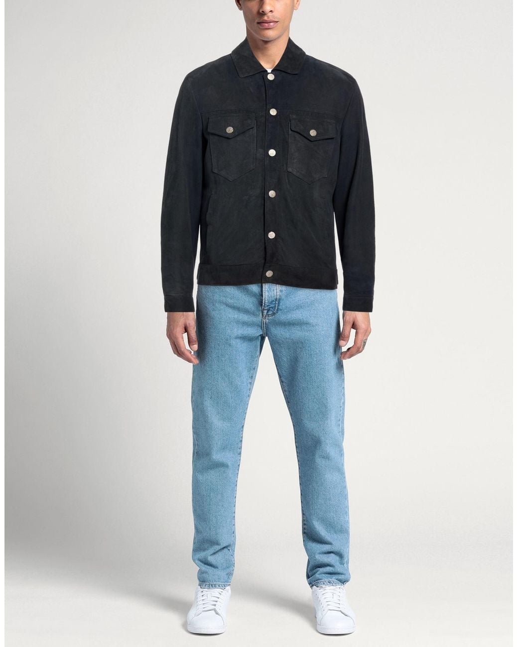 Blusotto Blue Midnight Jacket Leather for men