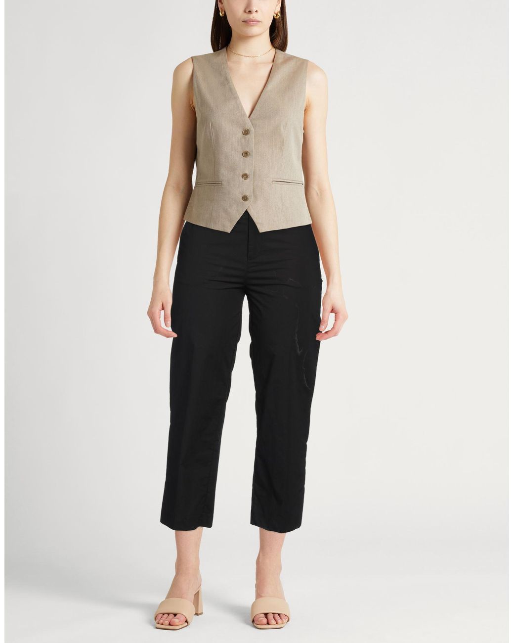 .., merci italia Black Pants Cotton, Elastane