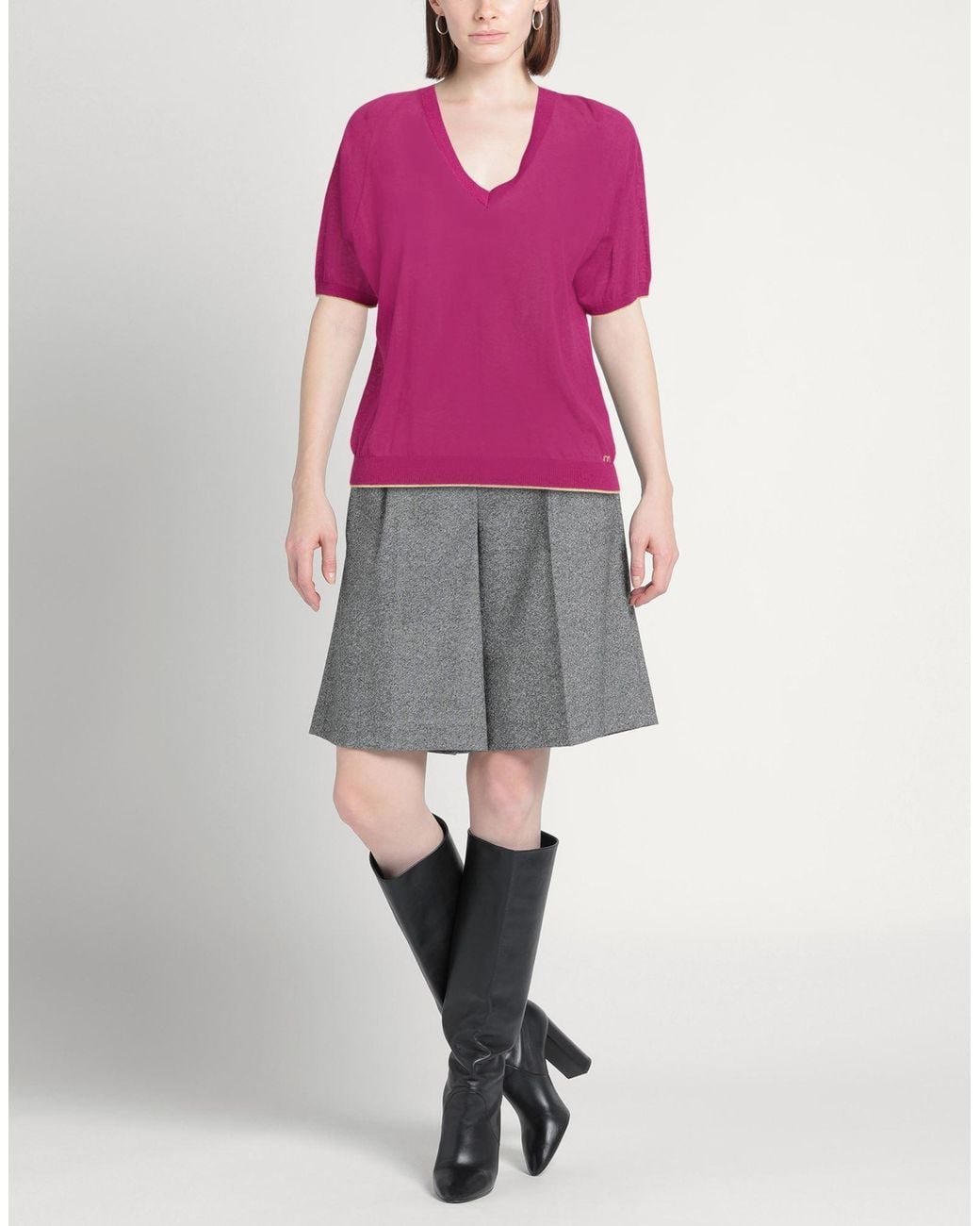 Momoní Pink Sweater Cotton, Linen, Polyamide, Viscose, Metallic Fiber