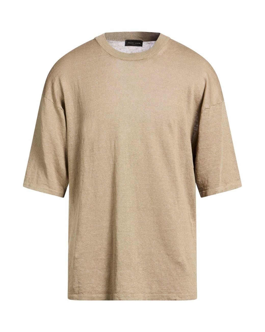 Roberto Collina Natural Sand Sweater Linen for men