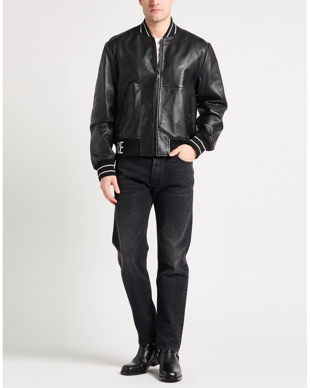 Versace Jeans Couture Black Jacket Lambskin for men