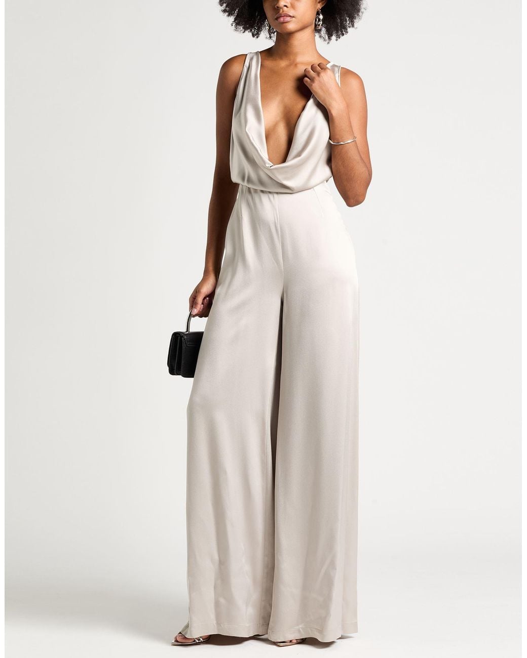 Elisabetta Franchi White Light Jumpsuit Acetate, Viscose