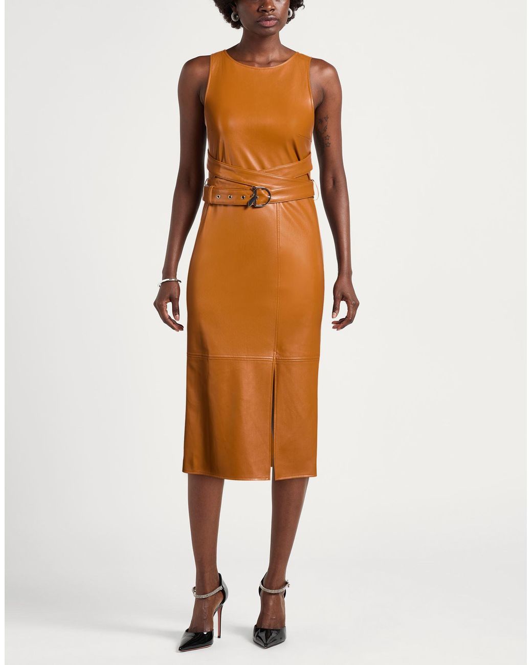 Patrizia Pepe Brown Midi Dresses