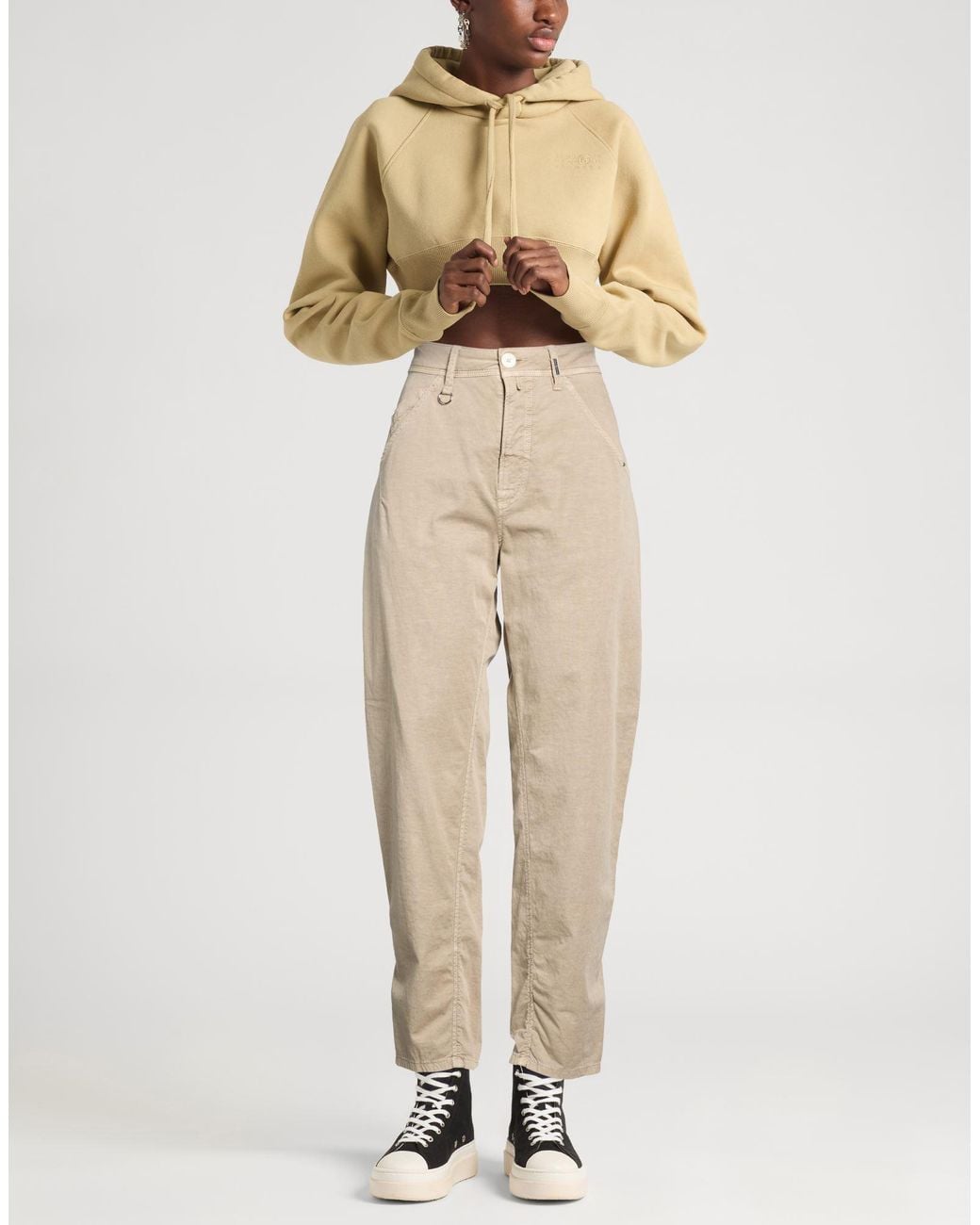 High Natural Use Pants Cotton, Linen, Elastane