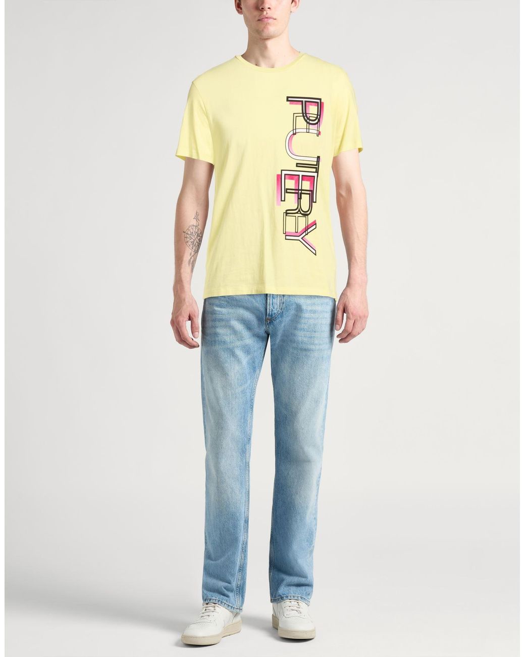 Peuterey Yellow T-Shirt Cotton, Elastane for men