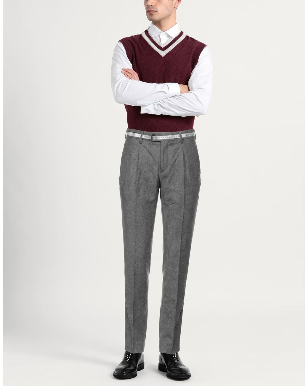 Teleria Zed Gray Pants Virgin Wool, Elastane for men