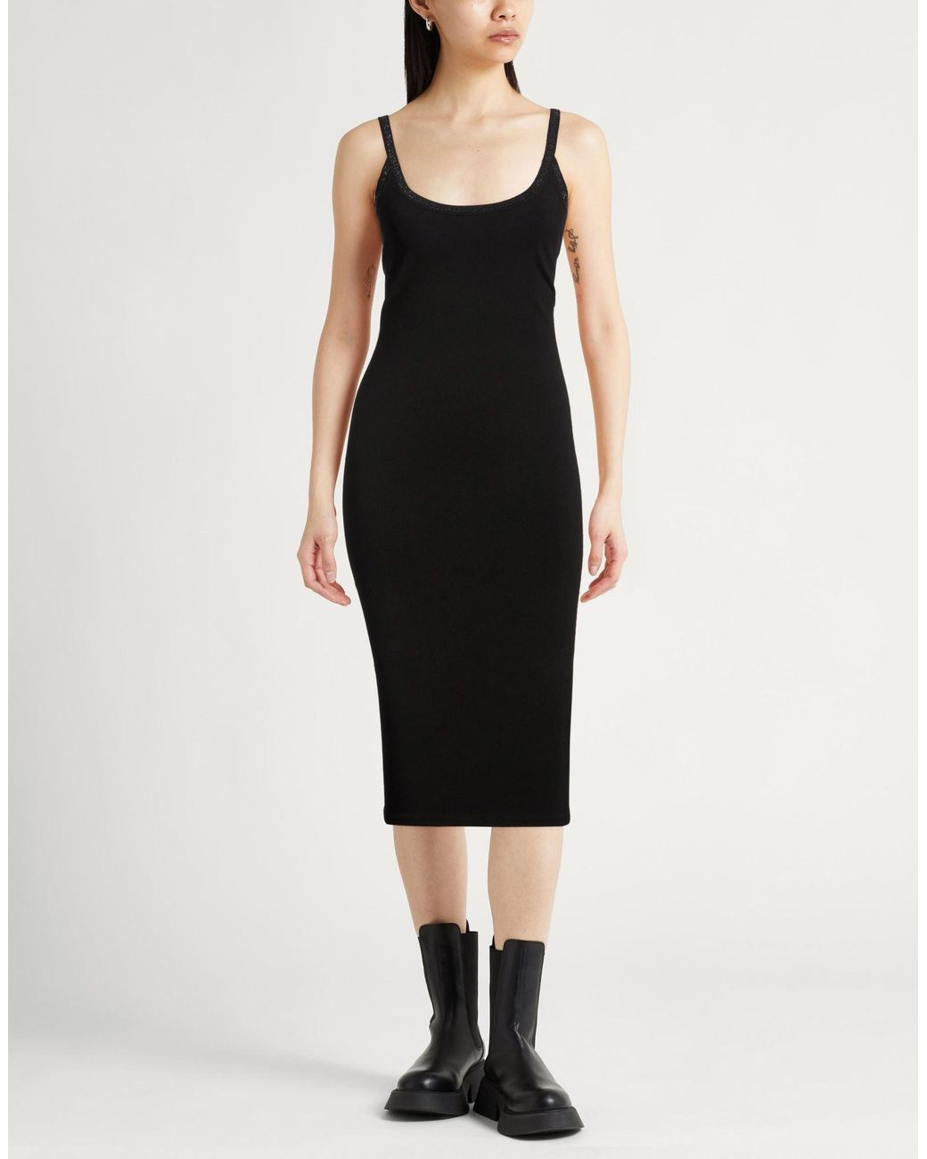 T By Alexander Wang Black Midi Dress