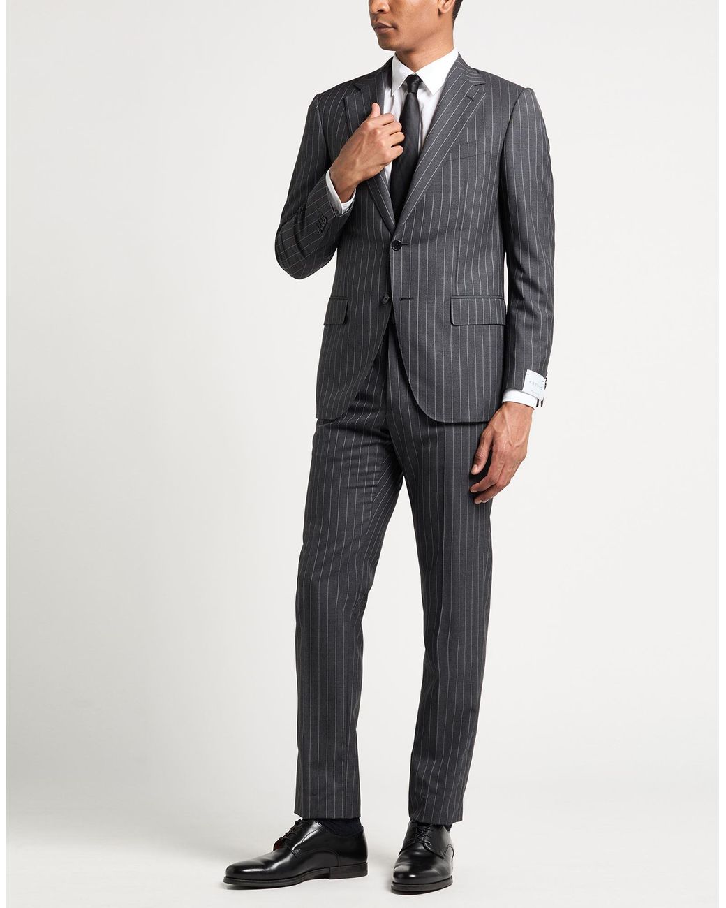 Caruso Blue Charcoal Suit Super 130S Wool for men