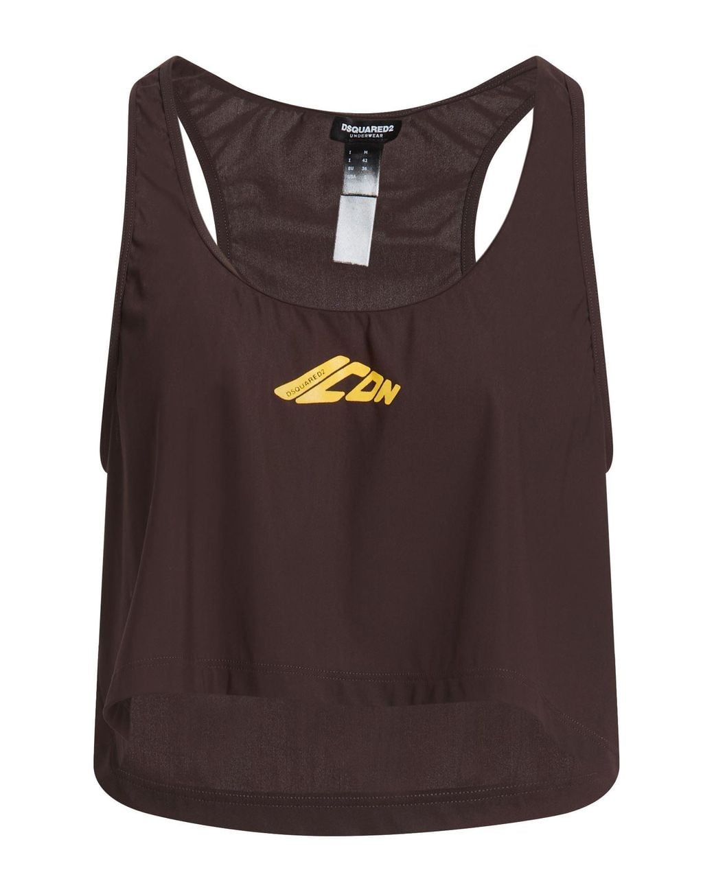 DSquared² Brown Icon Tank Top Polyamide, Elastane