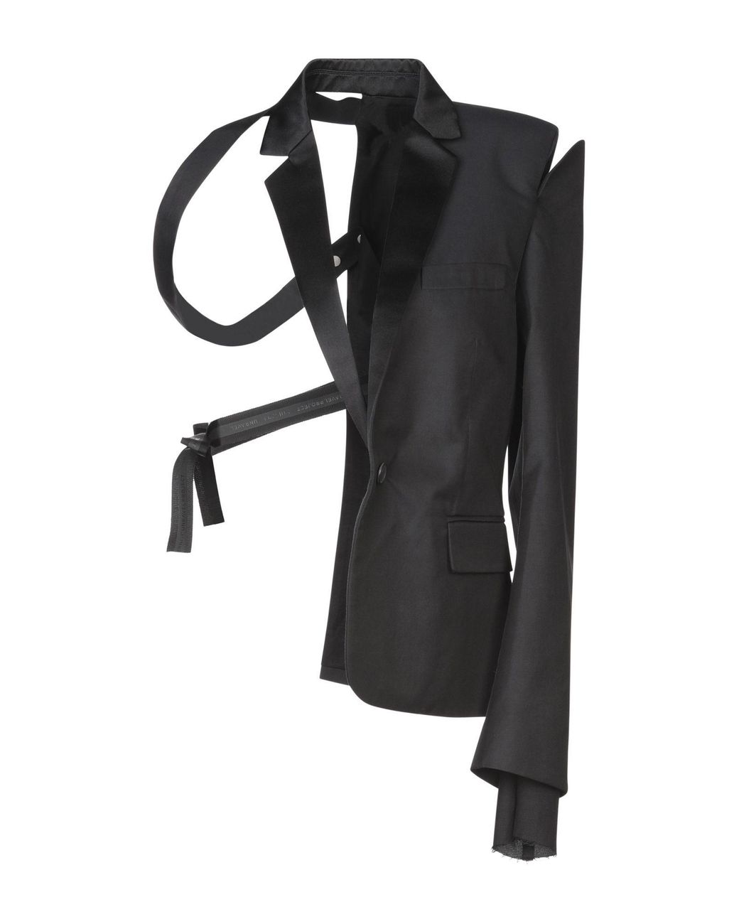 Unravel Project Black Blazer Silk, Cotton