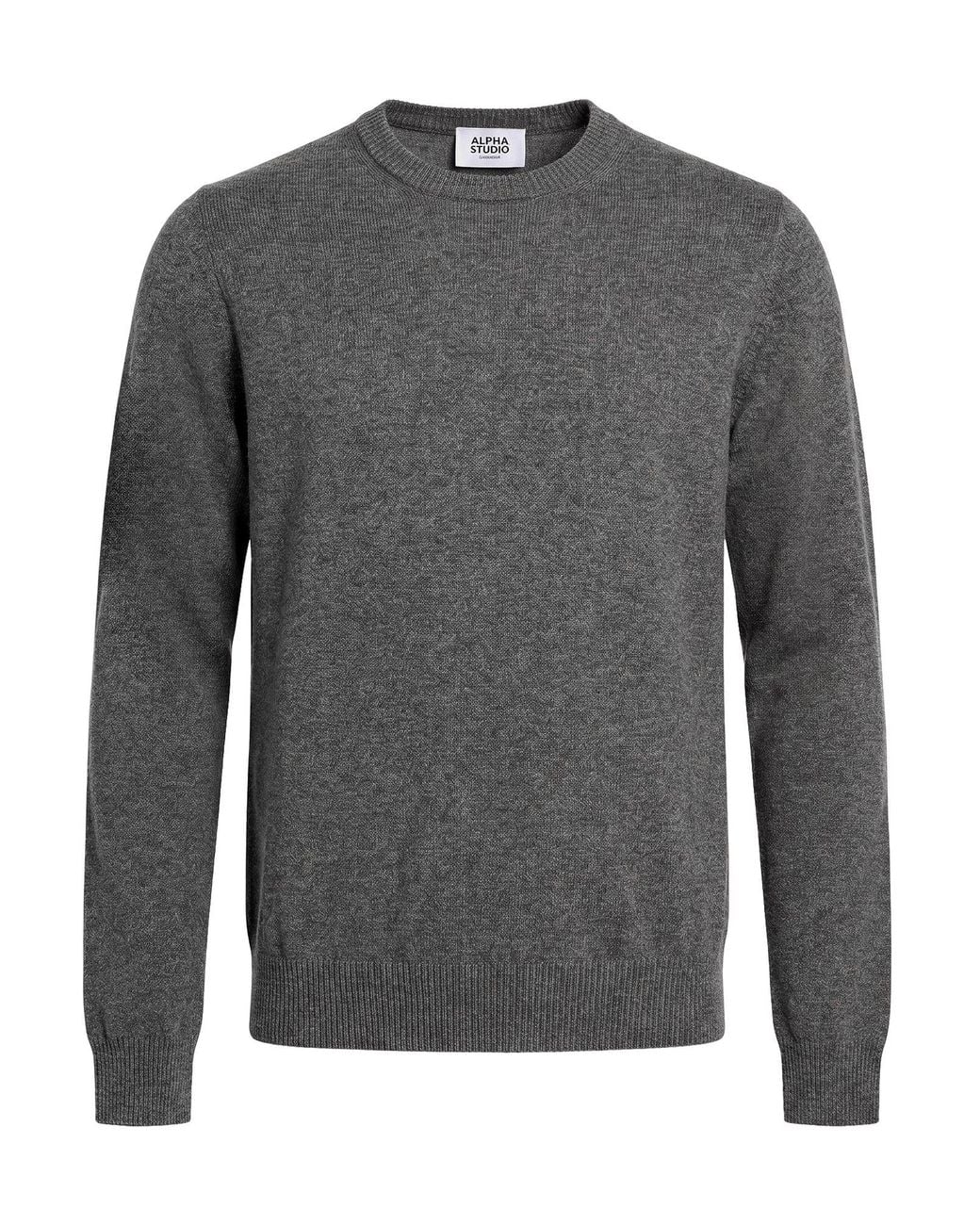 Alpha Studio Gray Sweater Cashmere for men