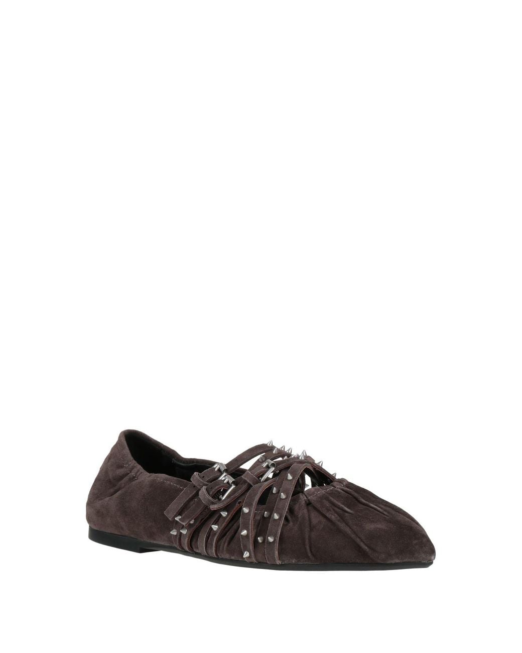 Ash Gray Ballet Flats Leather
