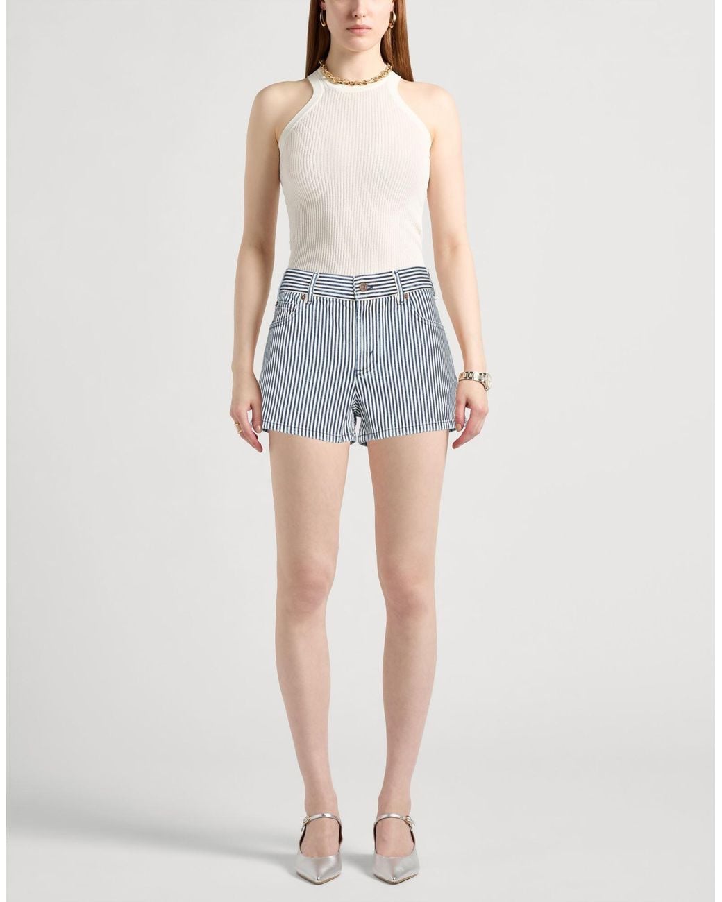 Céline Blue Shorts & Bermuda Shorts Cotton