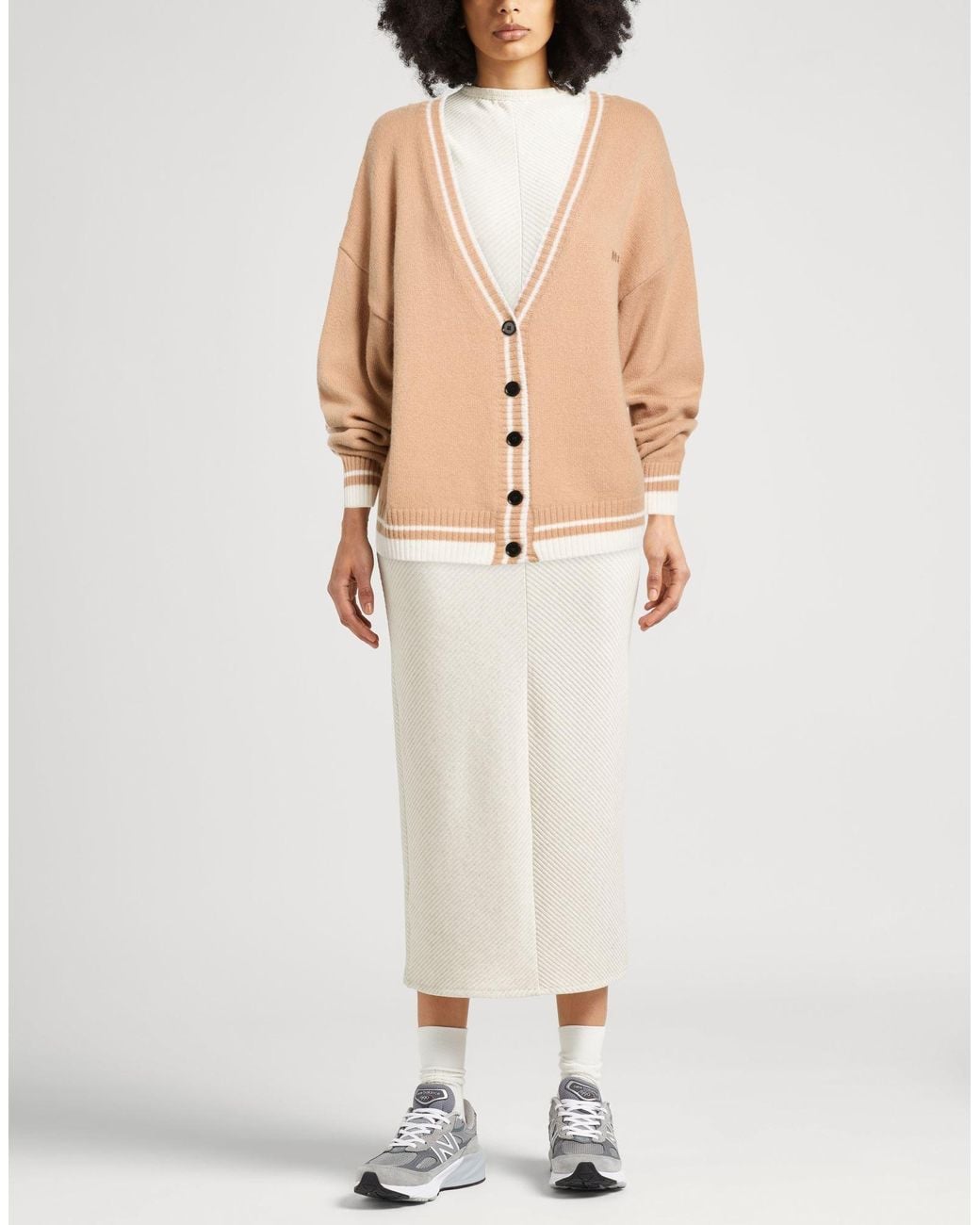 MSGM Natural Cardigan Wool, Cashmere
