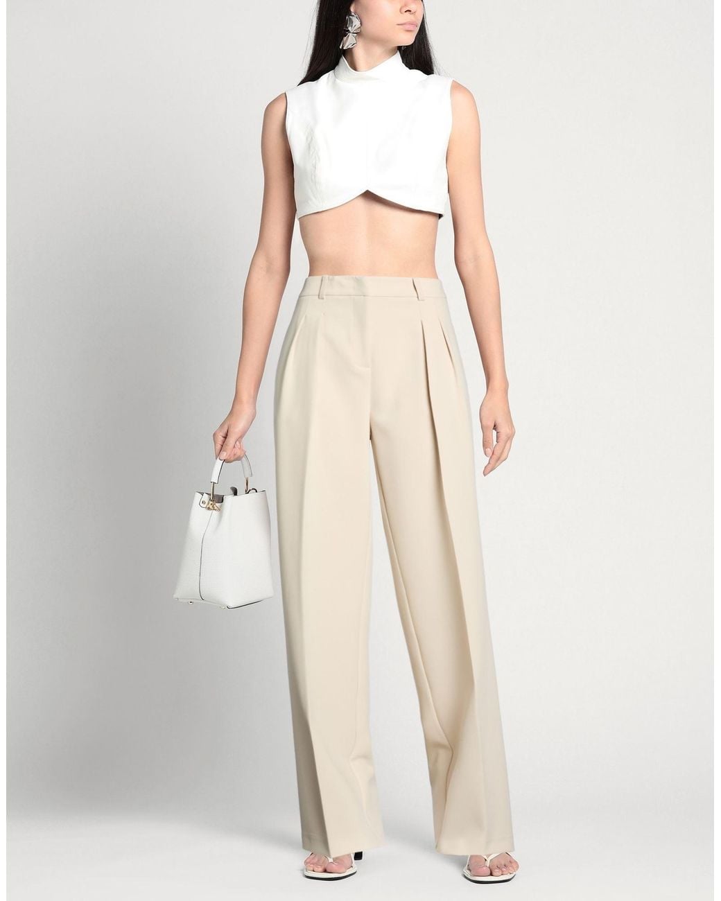 Patrizia Pepe Natural Pants Polyester, Viscose, Elastane
