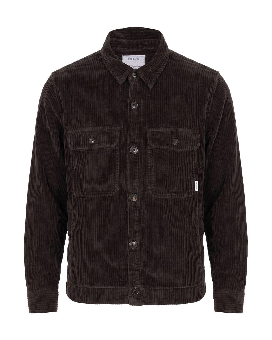 Crossley Black Jacket Cotton, Elastane for men