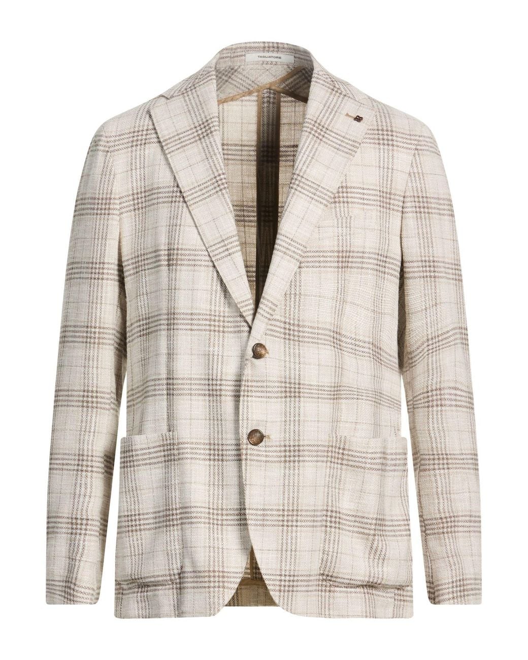 Tagliatore Natural Blazer Virgin Wool, Silk, Cotton, Polyamide, Elastane for men