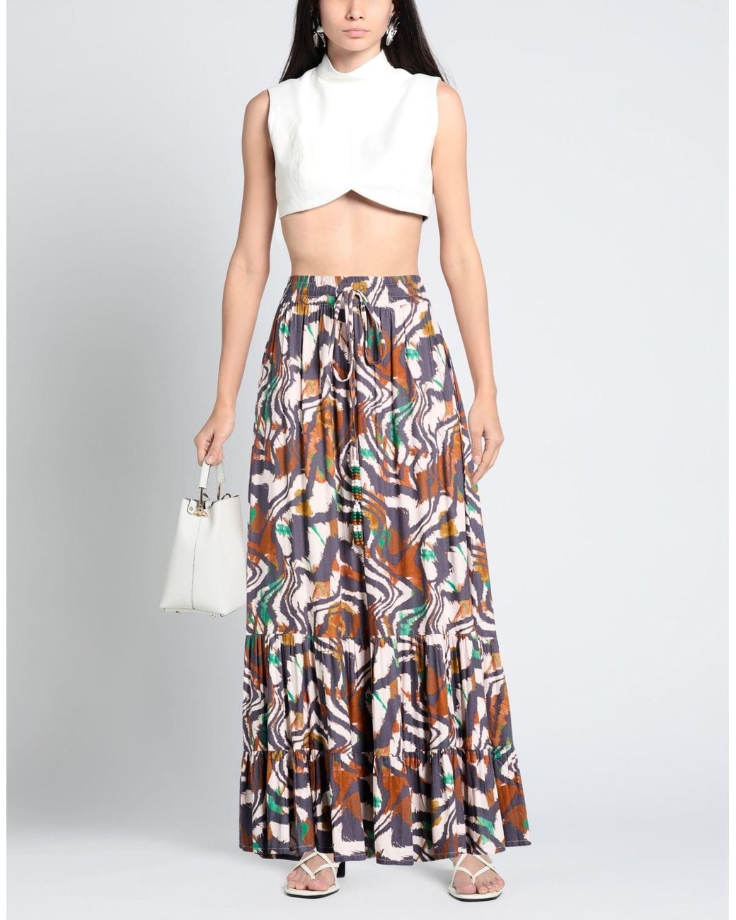 CONNOR & BLAKE White Maxi Skirt Viscose