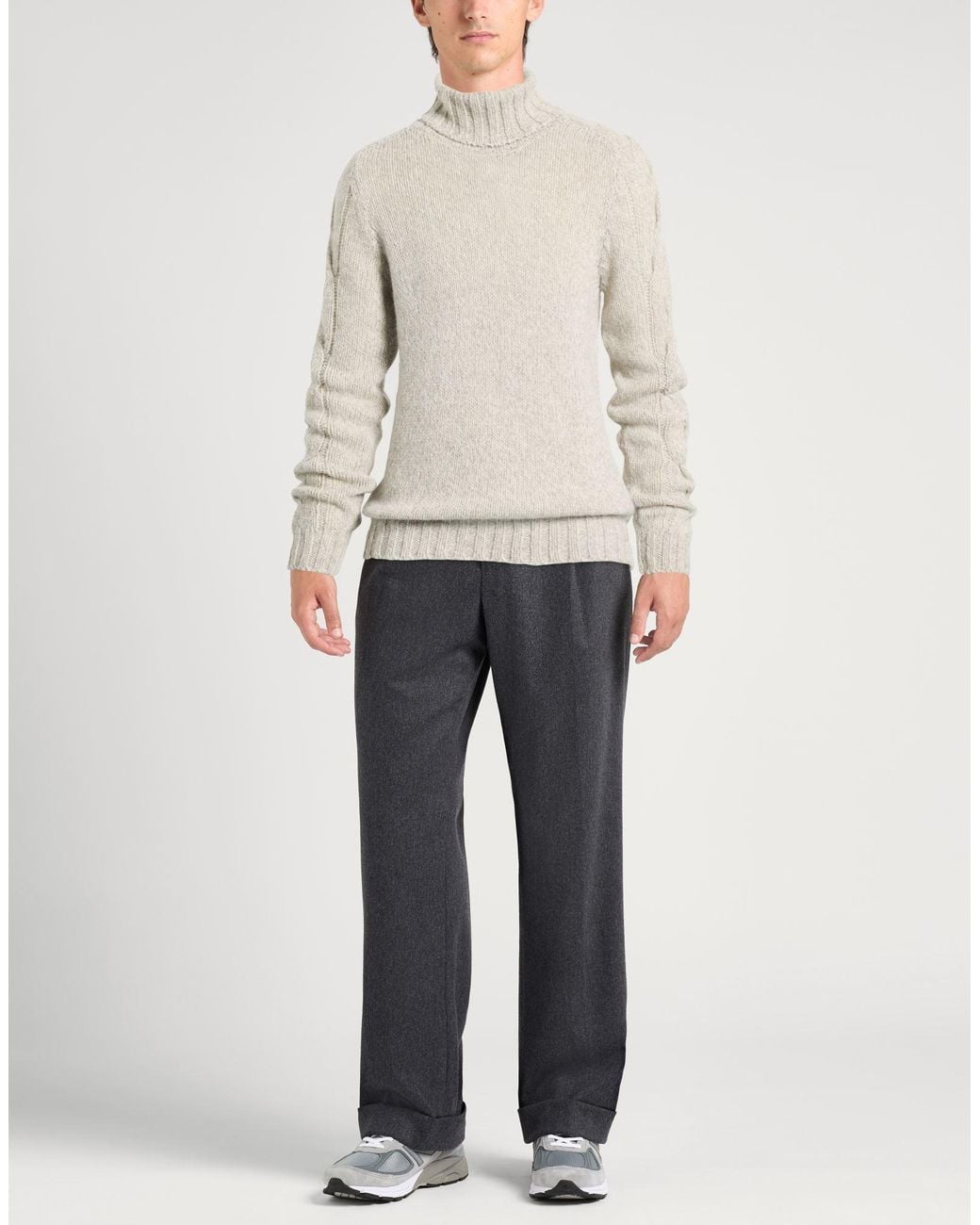 Alpha Studio White Turtlenecks for men