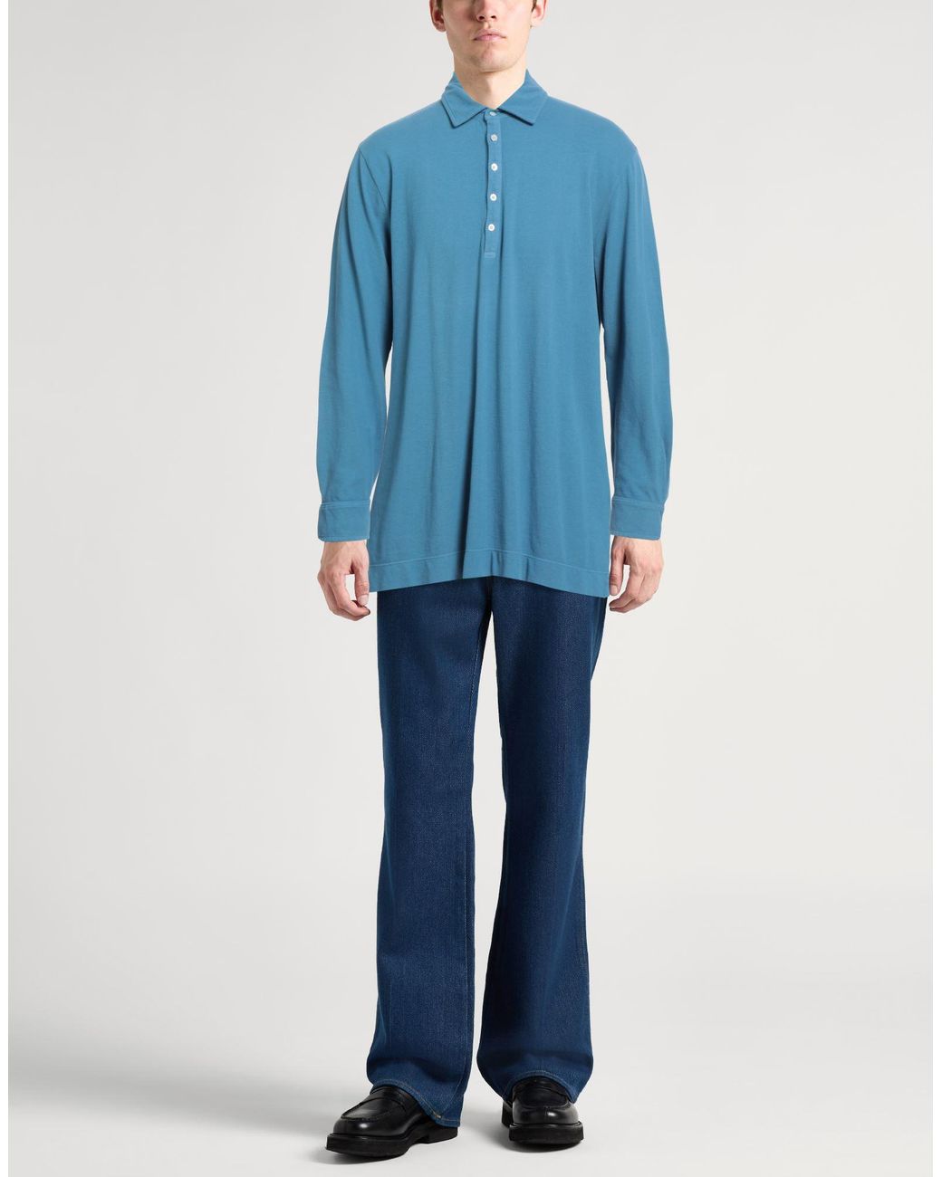 Massimo Alba Blue Polo Shirt Cotton for men