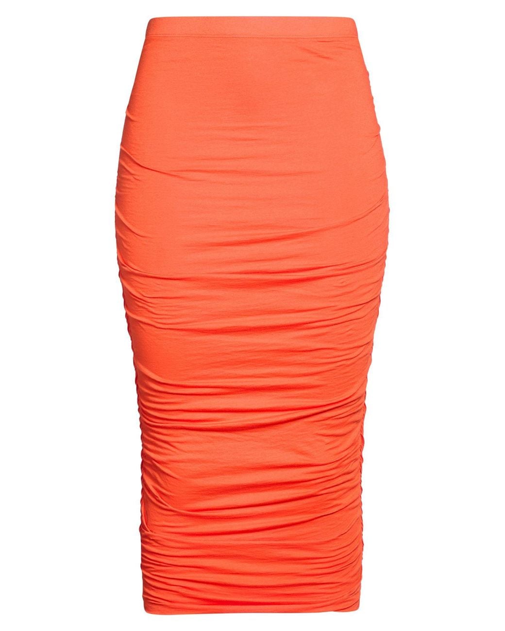 Velvet By Graham & Spencer Orange Midi Skirt Cotton, Elastane