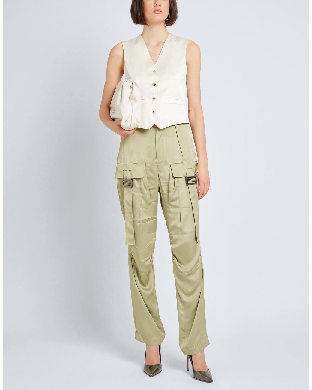 Fendi Green Satin Pants