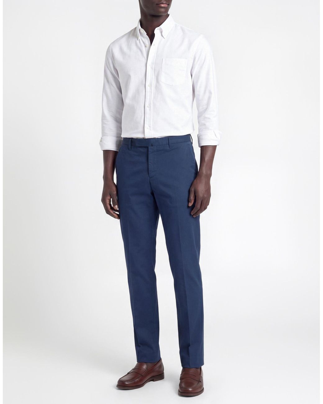 Incotex Blue Pants Cotton, Elastane for men