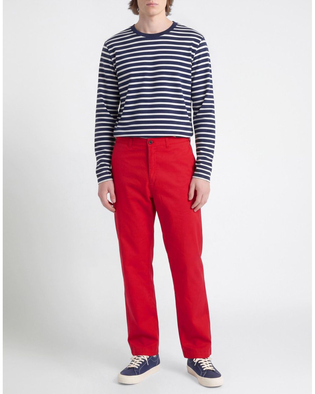 Department 5 Red Pants Cotton, Elastane for men