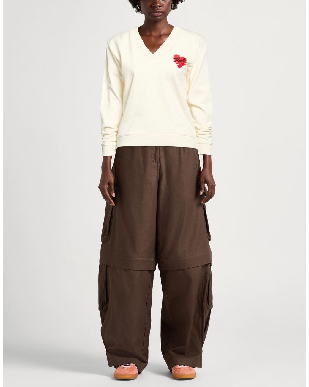 Karl Lagerfeld Natural Ivory Sweatshirt Organic Cotton