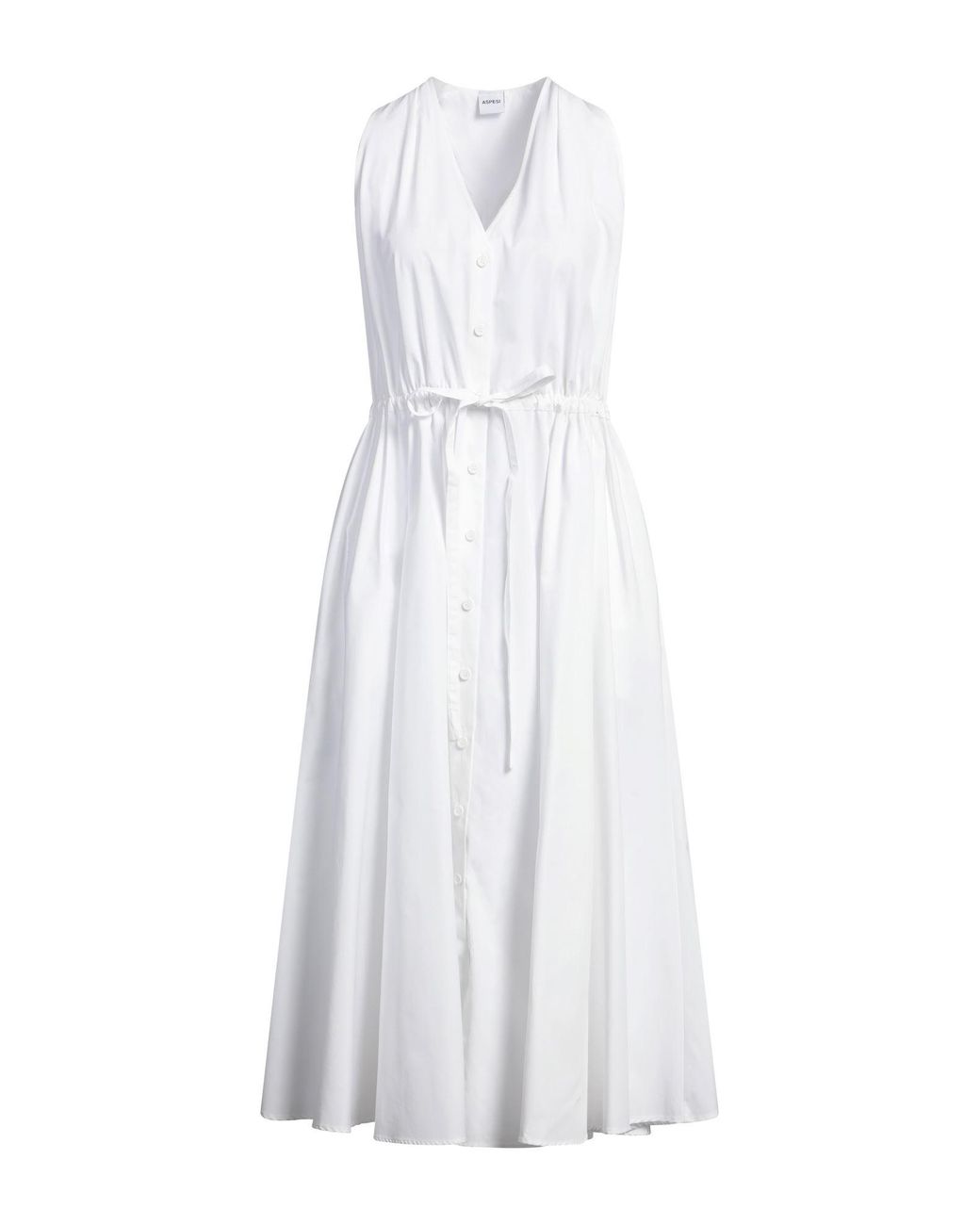 Aspesi White Maxi Dress Cotton