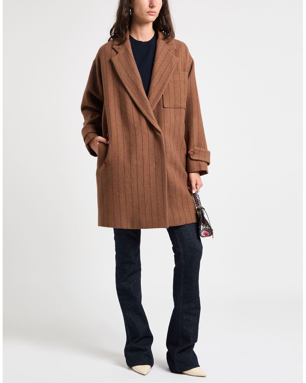 Alysi Brown Coat Virgin Wool, Polyamide