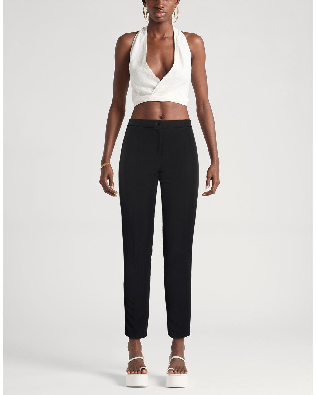 Elena Miro Black Pants Polyester, Elastane
