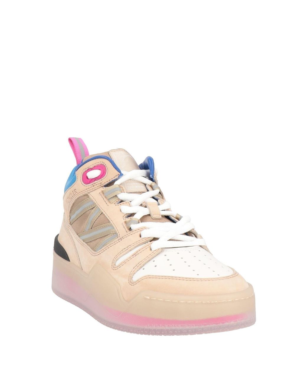 Moncler Pink Panelled Leather High-Top Sneakers