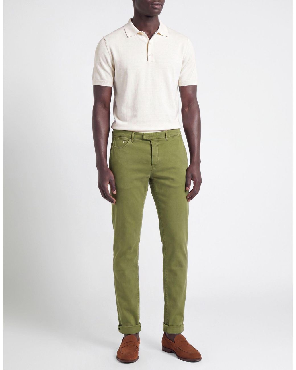Tramarossa Green Pants Cotton, Polyester, Elastane for men