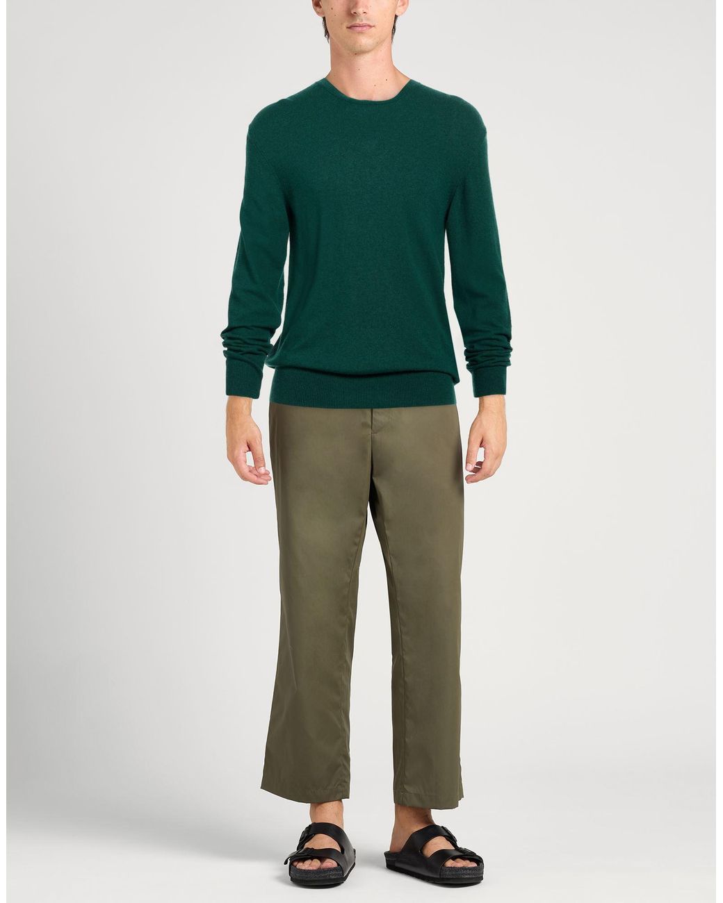 Husky Green Sweater Viscose, Recycled Polyamide, Virgin Wool, Cashmere for men