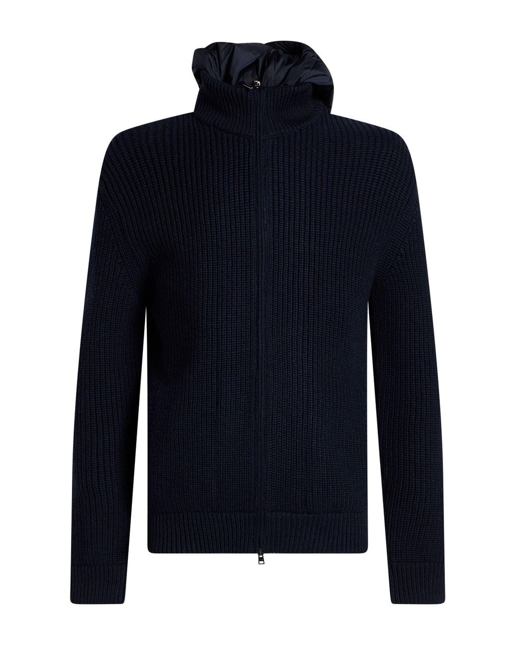 Herno Blue Cardigan Wool, Polyamide for men