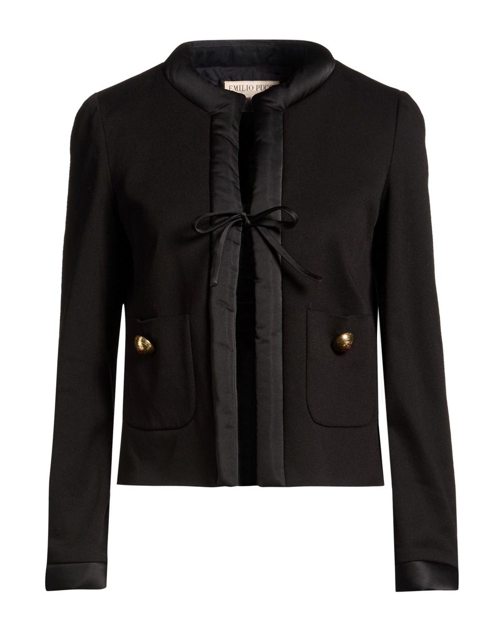 Emilio Pucci Black Jacket Cotton, Acetate, Polyester