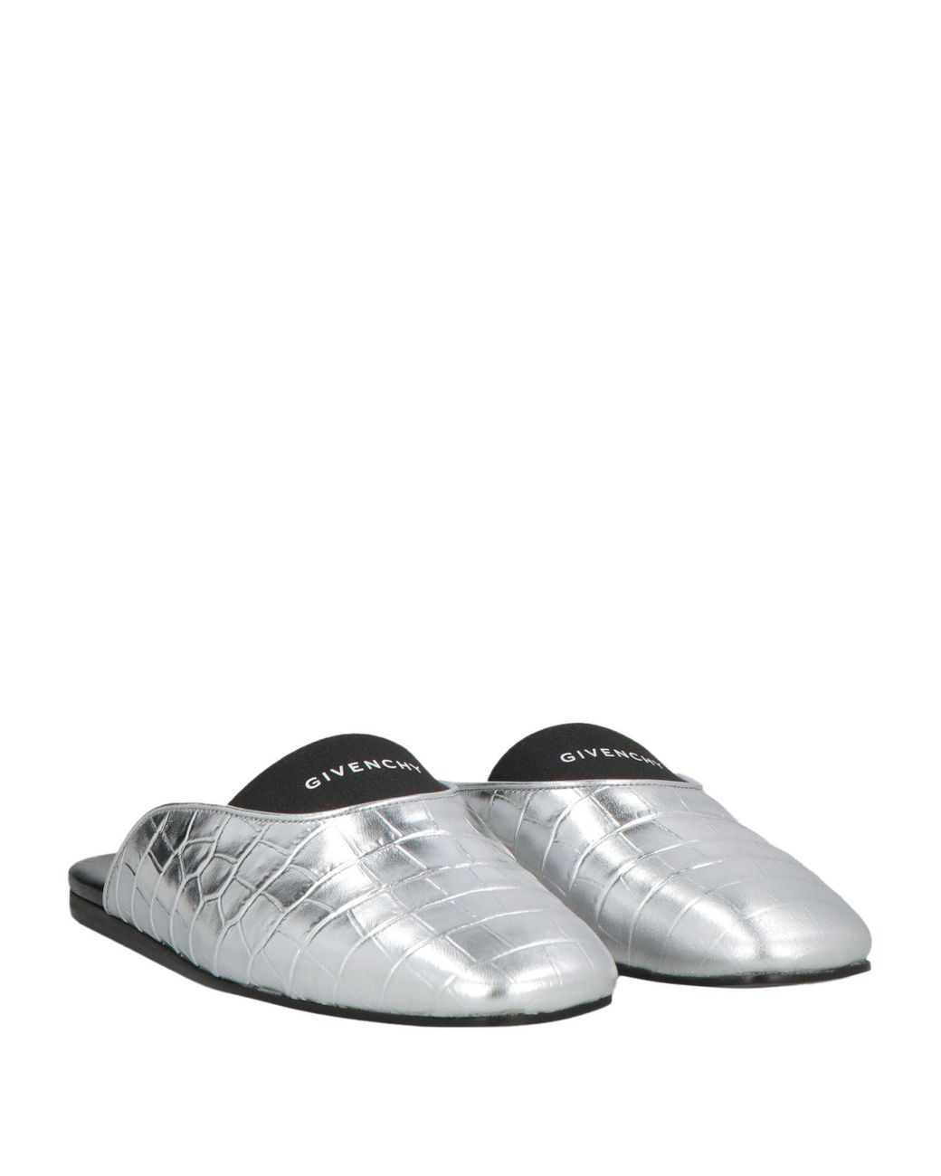 Givenchy White Mules & Clogs Calfskin, Elastic Fibres