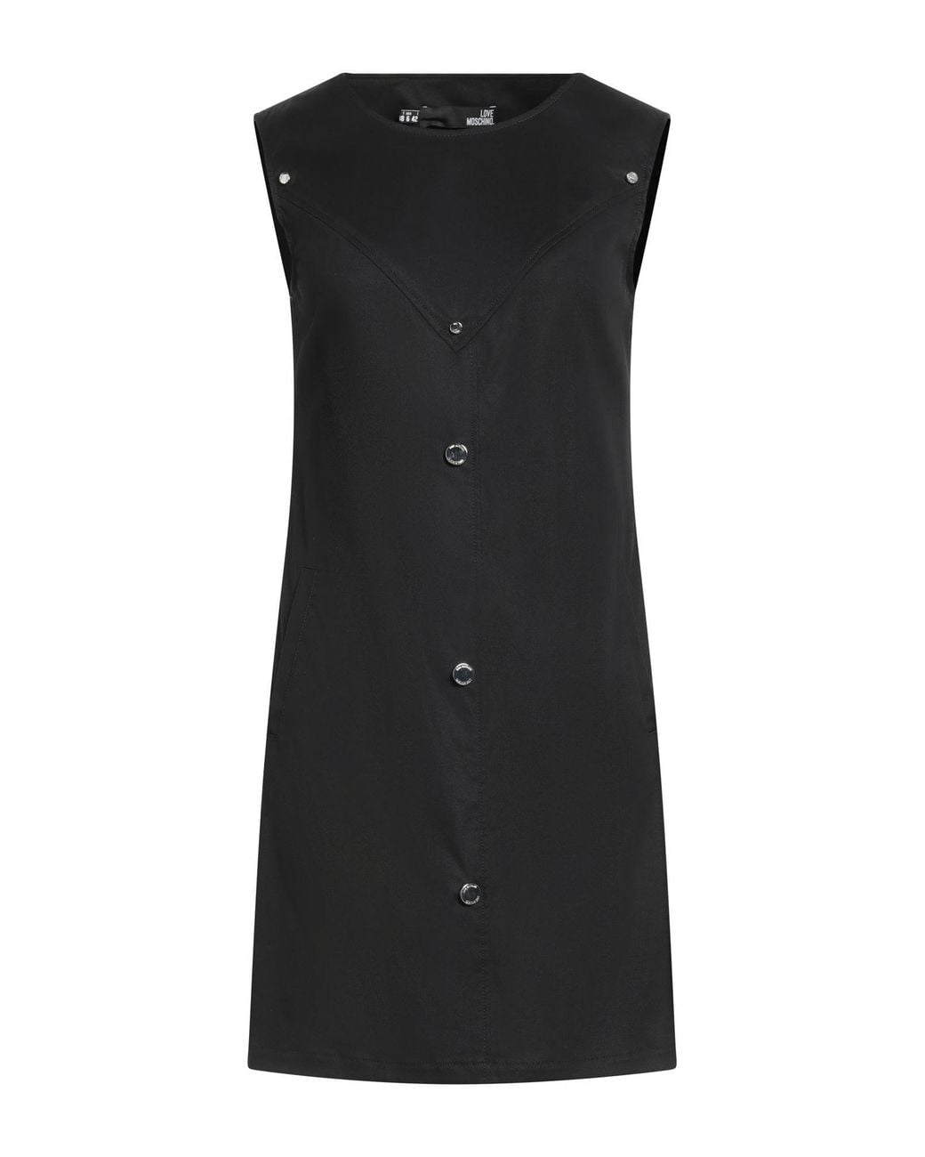 Love Moschino Black Button-Embellished Twill Mini Dress