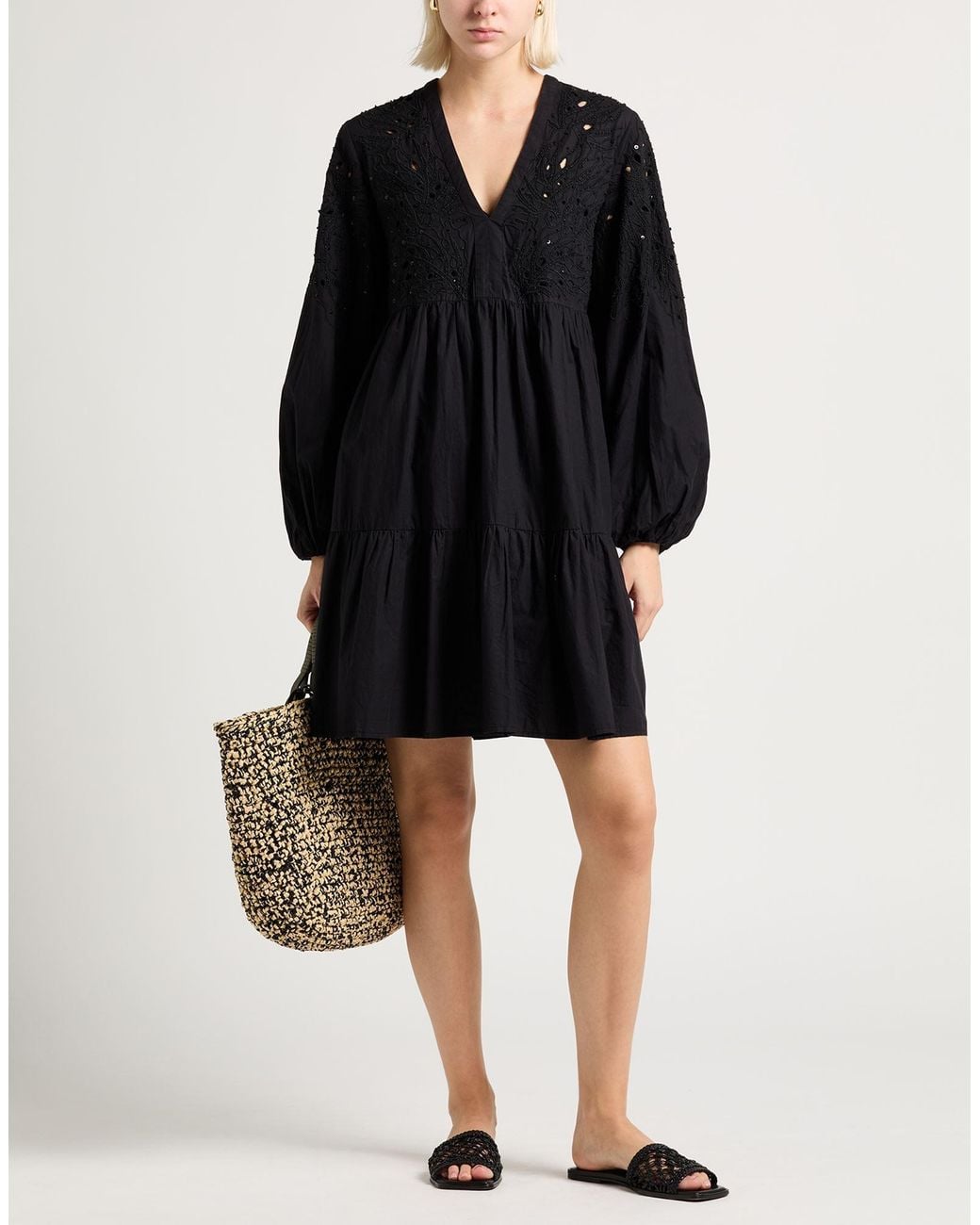 Pinko Black Mini Dress Cotton